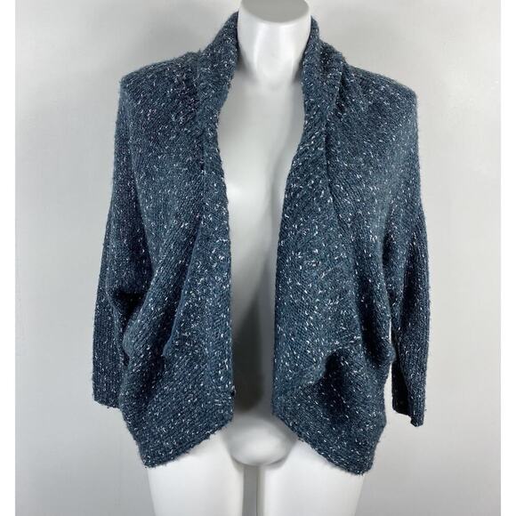 Lane Bryant Plus Size 14 16 Wool Blend Open Front Cardigan Sweater Green Teal - Picture 1 of 4
